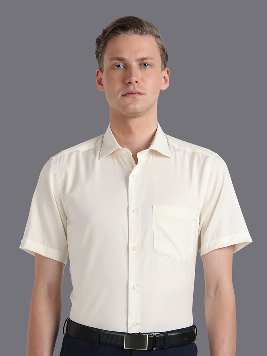 

Louis Philippe Slim Fit Pure Cotton Formal Shirt, Cream