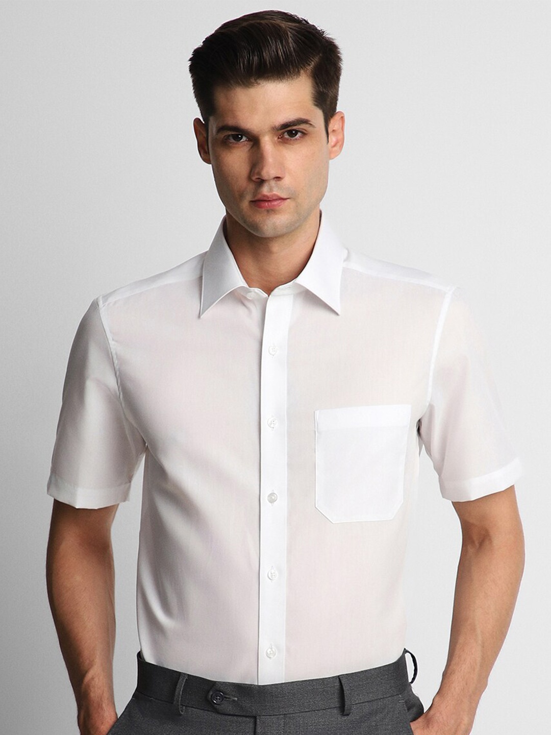 

Louis Philippe Permapress Slim Fit Pure Cotton Wrinkle Free Formal Shirt, White