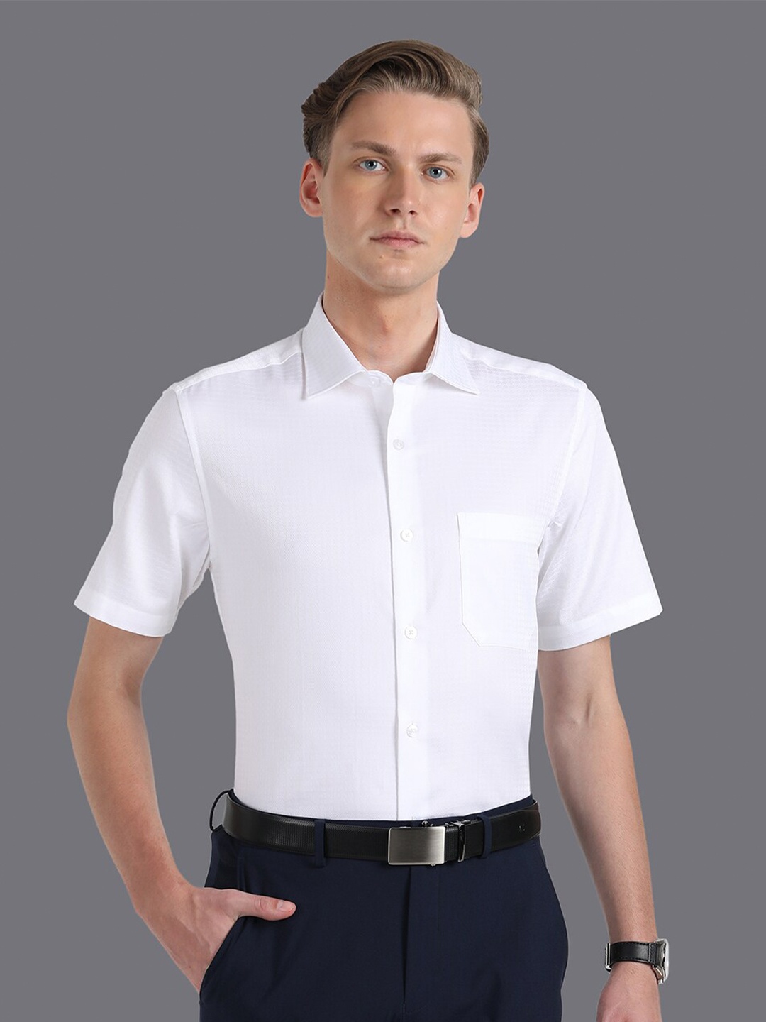 

Louis Philippe Slim Fit Pure Cotton Formal Shirt, White