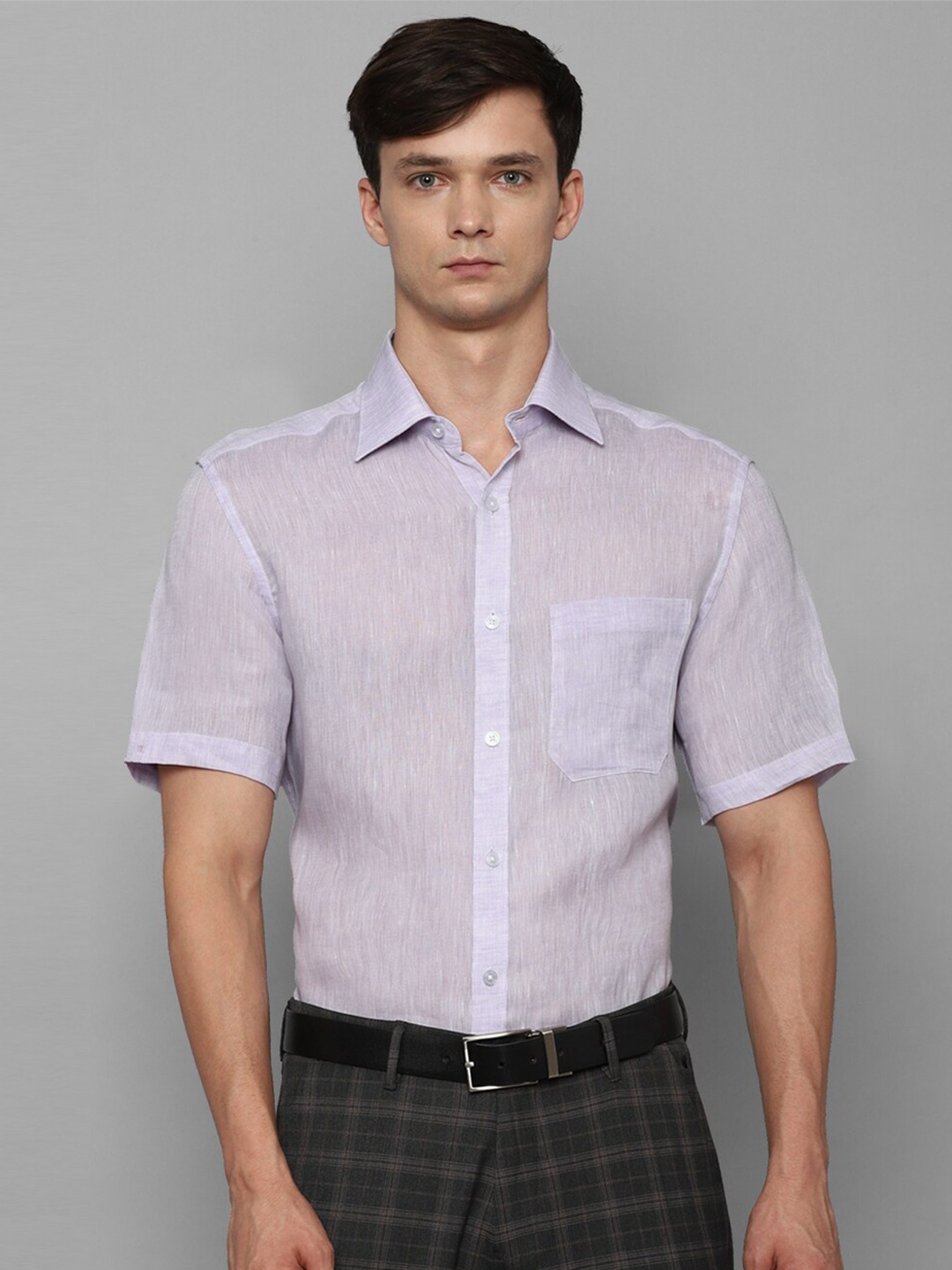 

Louis Philippe Slim Fit Pure Linen Formal Shirt, Lavender