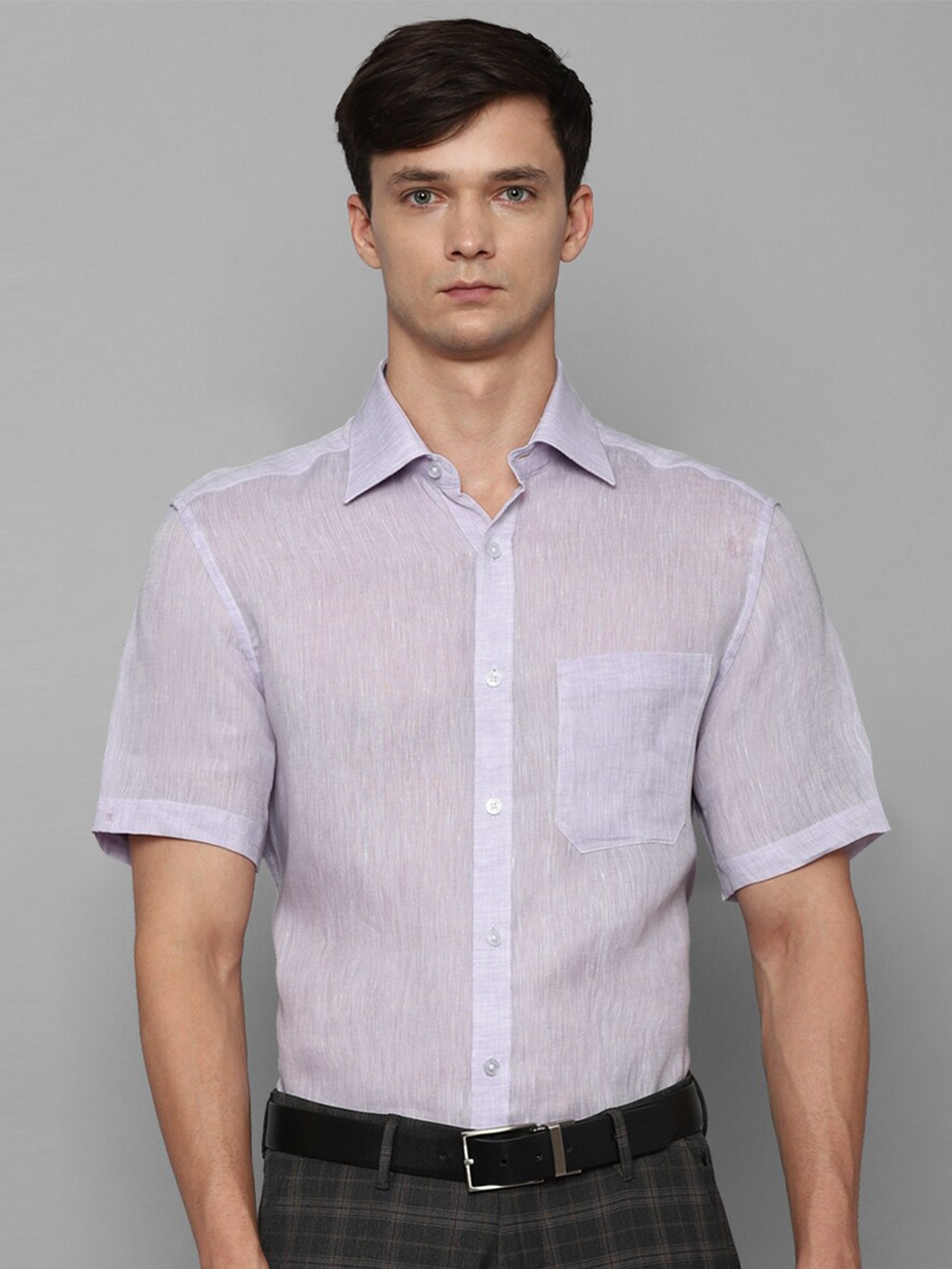 

Louis Philippe Slim Fit Pure Linen Formal Shirt, Lavender