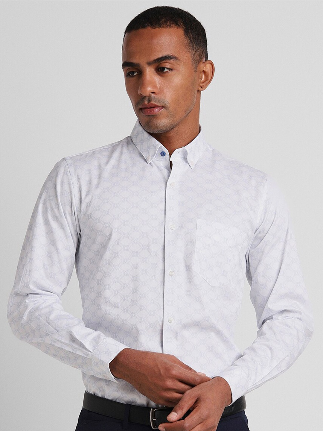 

Peter England Conversational Printed Cotton Formal Shirt, White