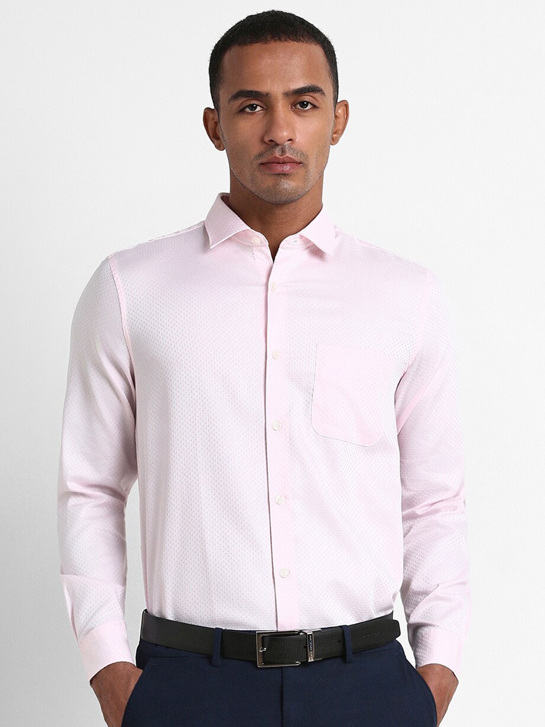 

Peter England Elite Spread Collar Slim Fit Opaque Formal Shirt, Purple