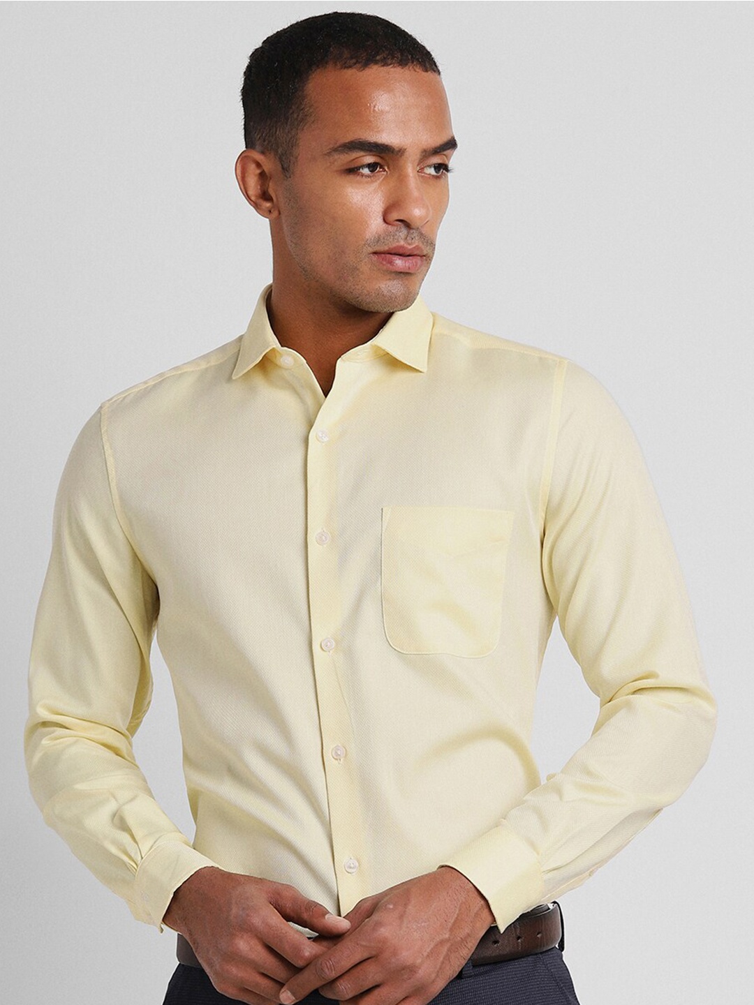 

Peter England Elite Slim Fit Opaque Formal Shirt, Yellow