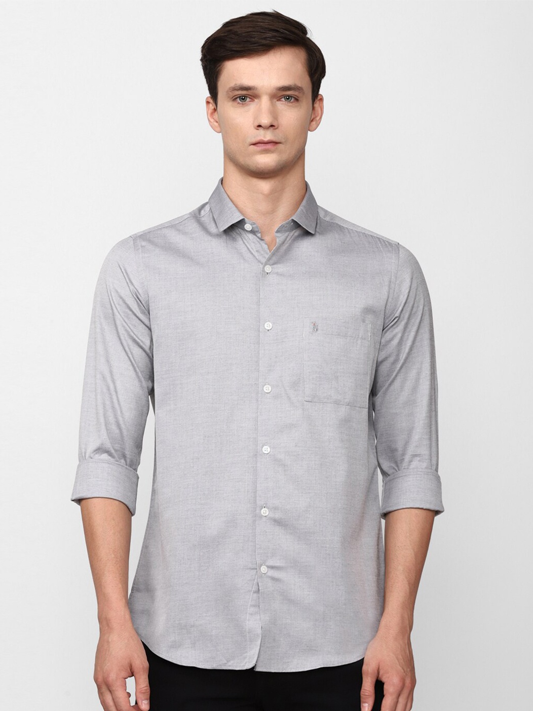 

SIMON CARTER LONDON Spread Collar Slim Fit Casual Shirt, Grey