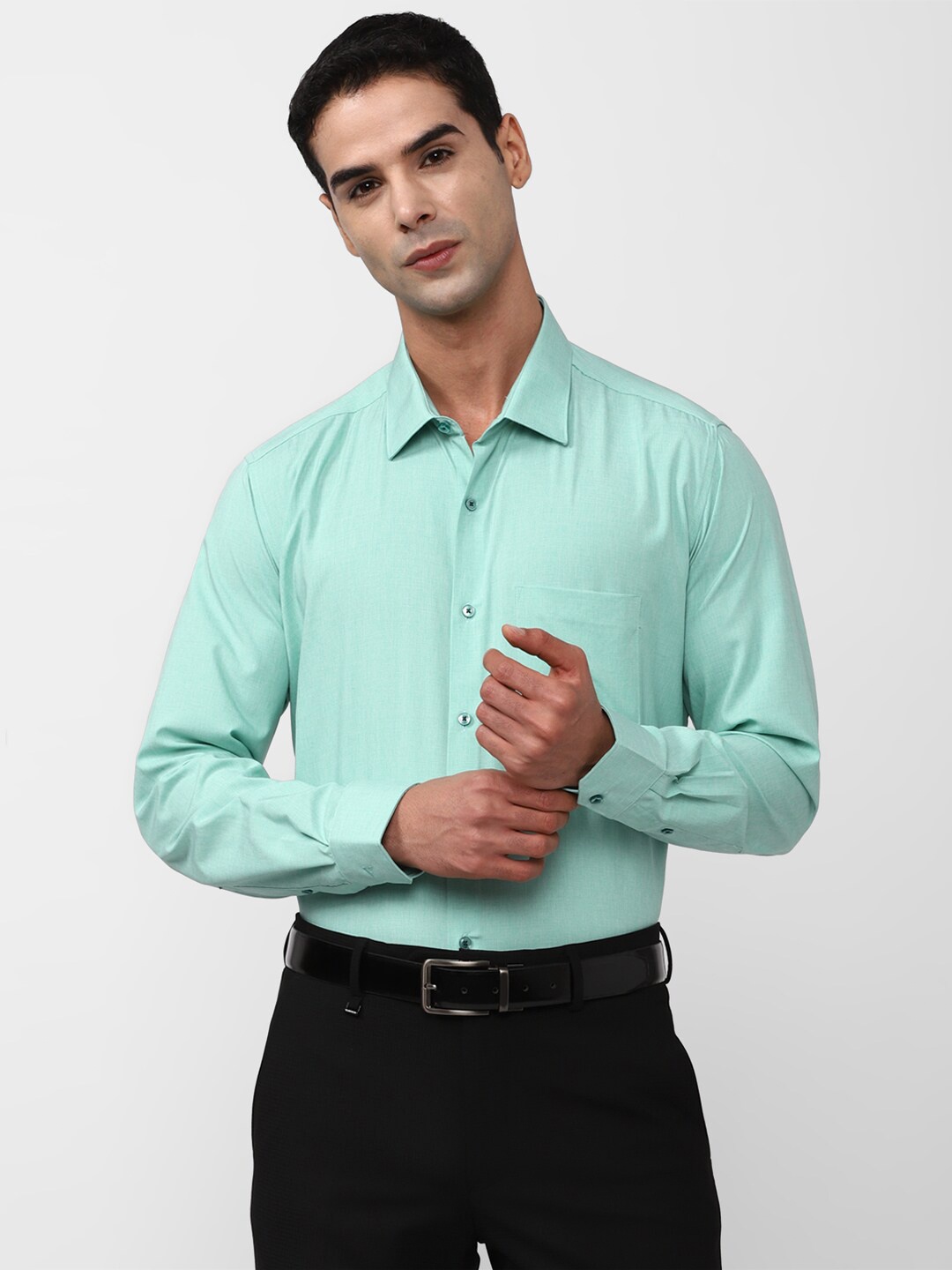 

Van Heusen Spread Collar Formal Shirt, Green
