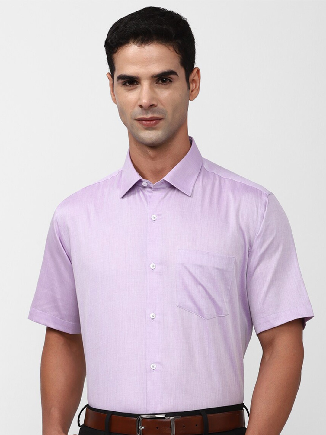 

Van Heusen Spread Collar Pure Cotton Formal Shirt, Purple