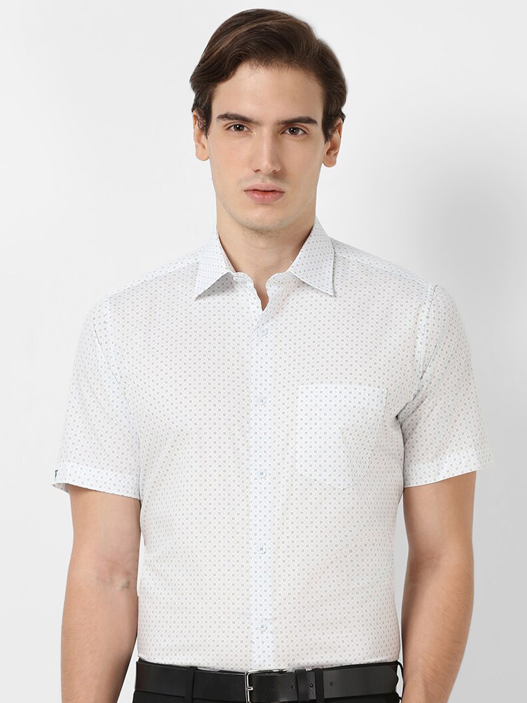 

Van Heusen Micro Ditsy Printed Pure Cotton Formal Shirt, White
