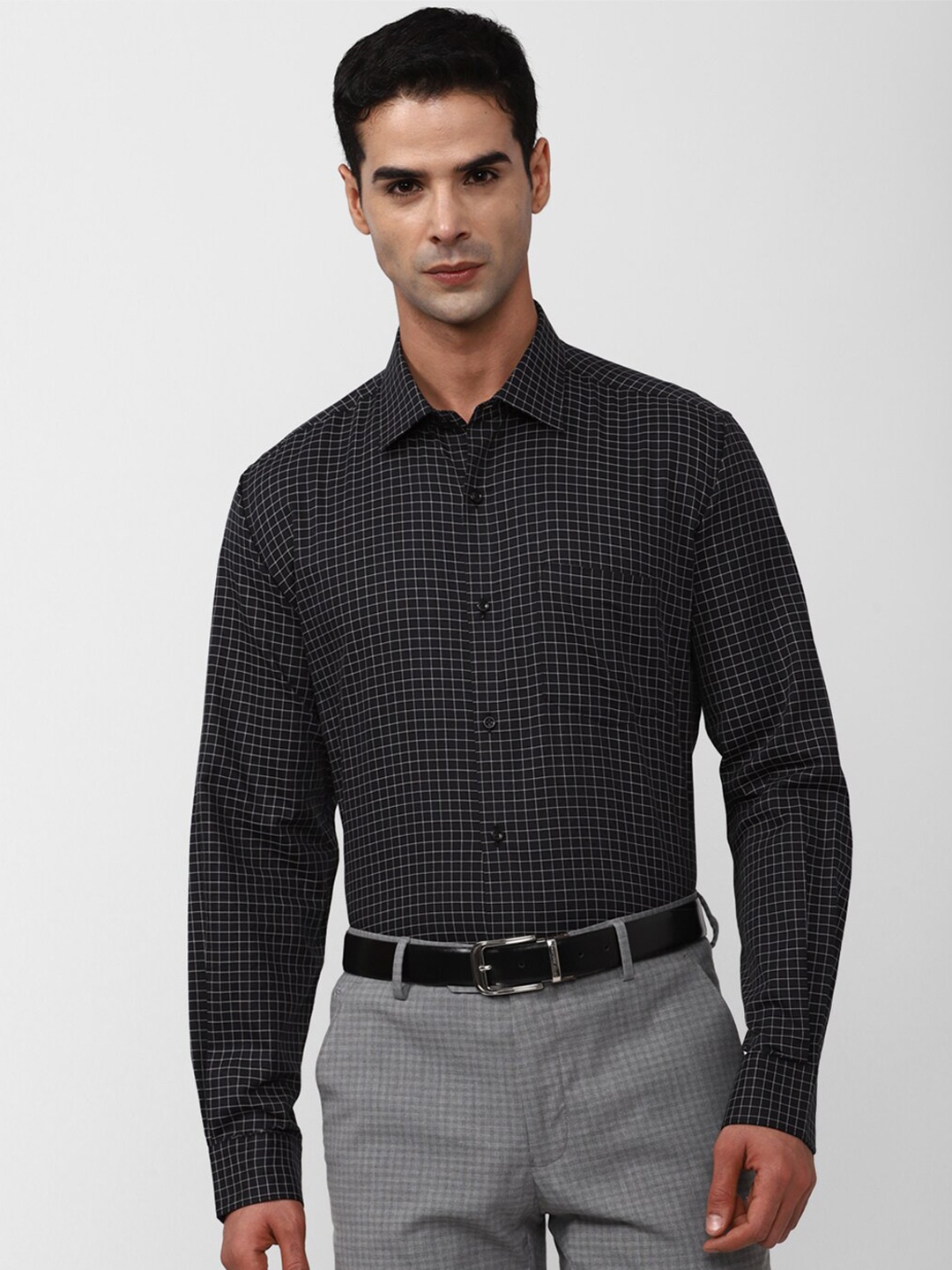 

Van Heusen Micro Checked Pure Cotton Formal Shirt, Black