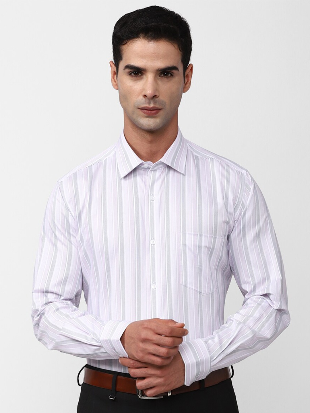 

Van Heusen Vertical Striped Pure Cotton Formal Shirt, White
