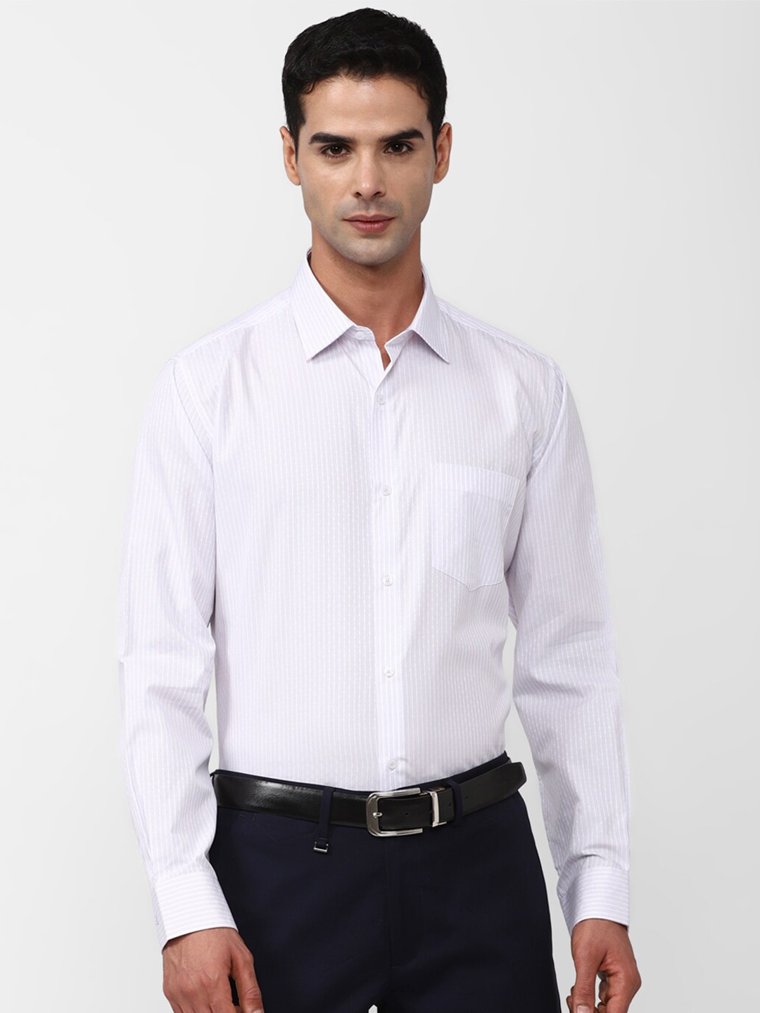

Van Heusen Vertical Striped Pure Cotton Formal Shirt, White