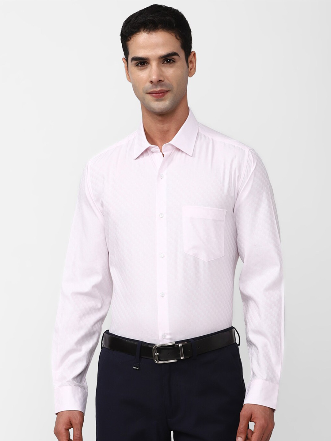 

Van Heusen Checked Pure Cotton Formal Shirt, Pink