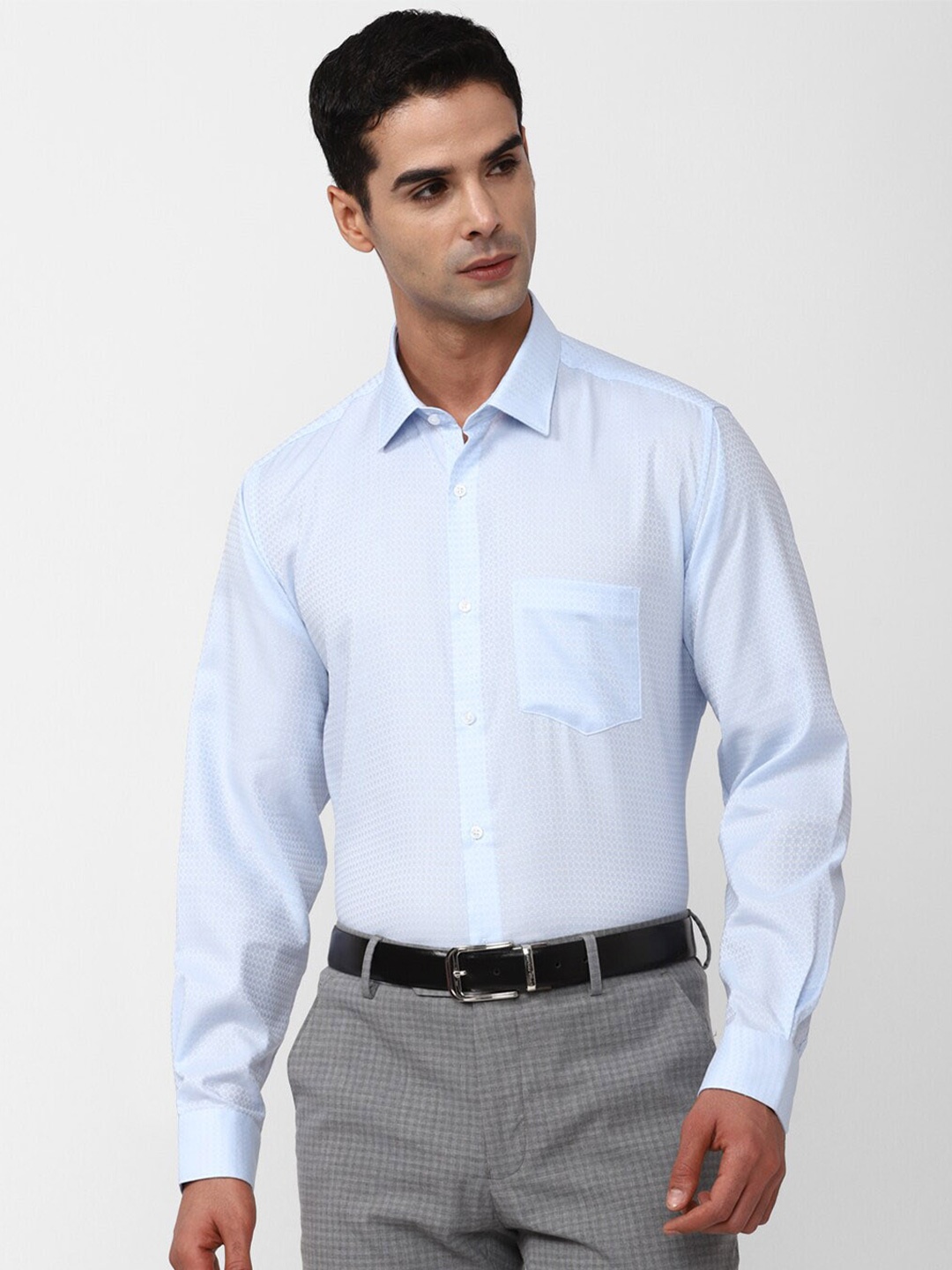 

Van Heusen Floral Printed Pure Cotton Formal Shirt, Blue