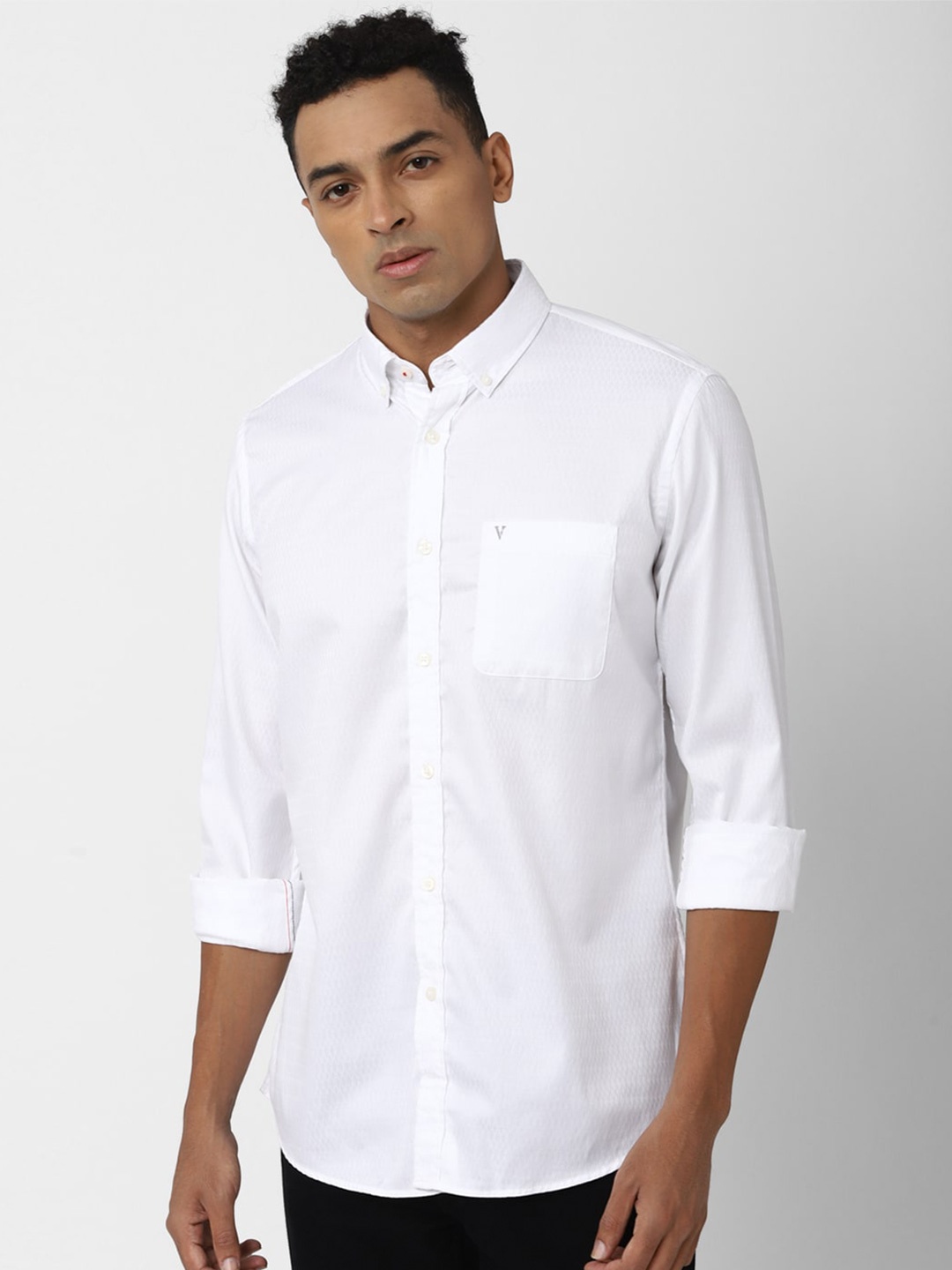 

Van Heusen Sport Slim Fit Opaque Pure Cotton Casual Shirt, White