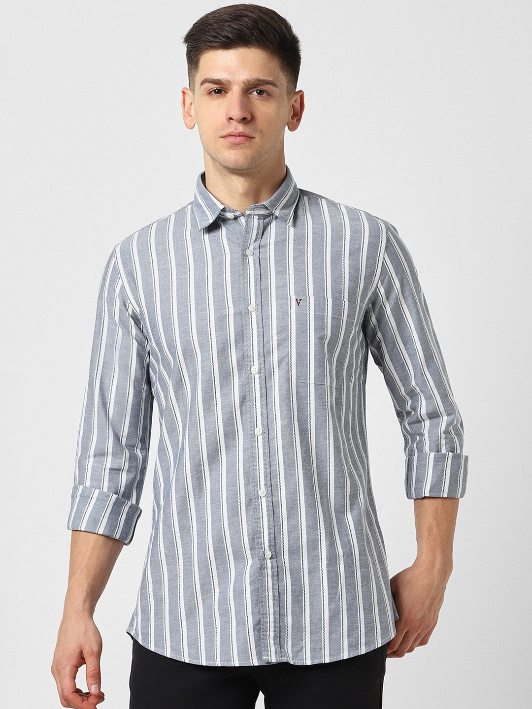 

Van Heusen Sport Slim Fit Vertical Striped Casual Shirt, Grey