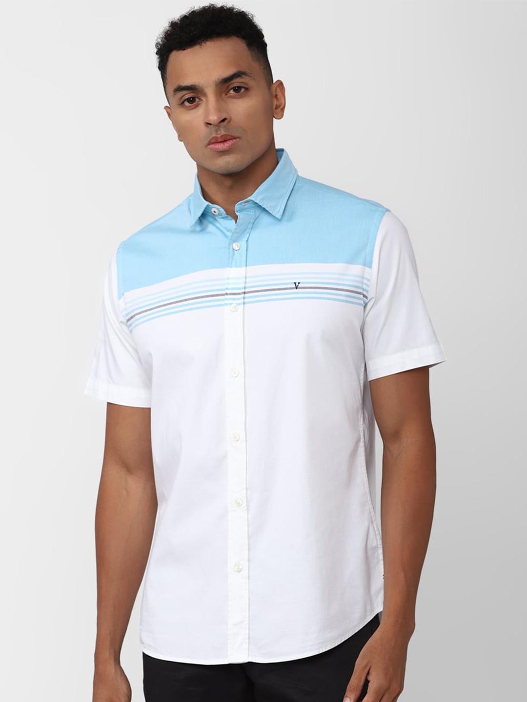 

Van Heusen Sport Slim Fit Colourblocked Casual Shirt, White