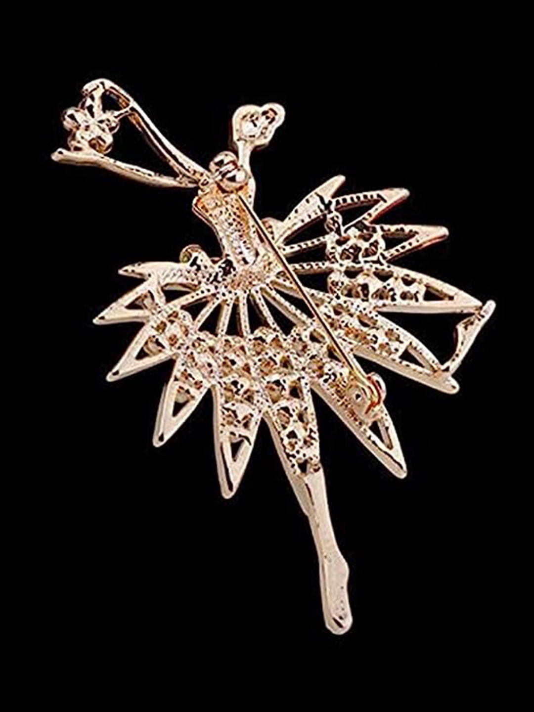 

UNIVERSITY TRENDZ Gold-Plated Dancing Girl Design Brooch, Purple