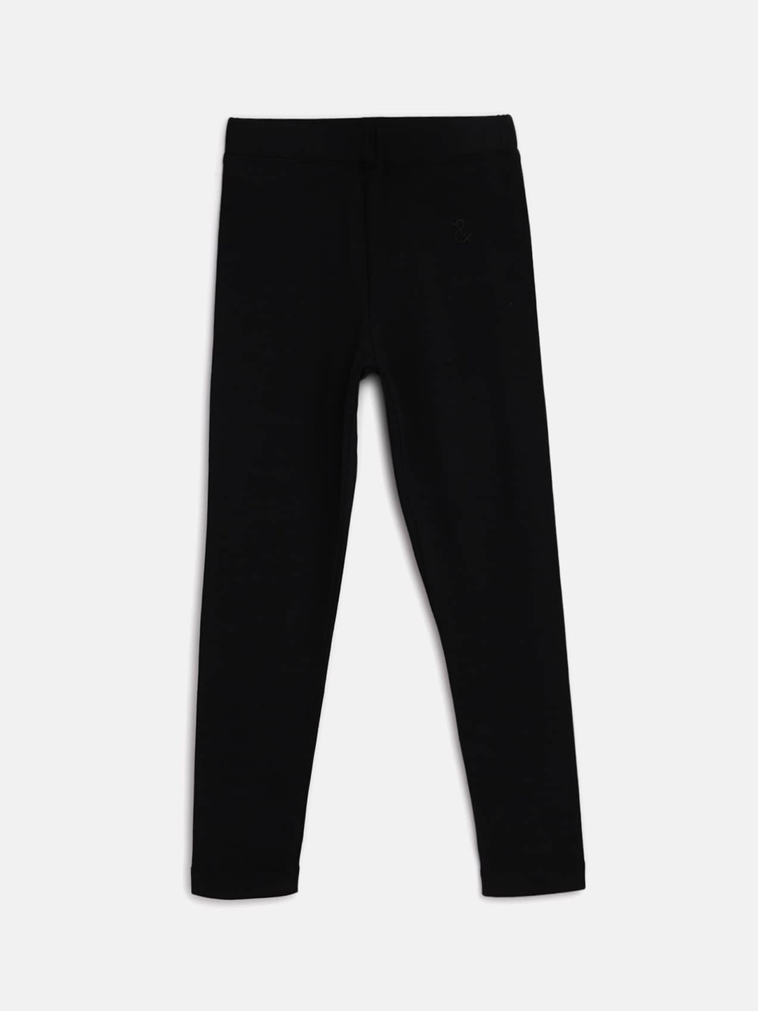 

TALES & STORIES Girls Slim-Fit Ankle Length Cotton Leggings, Black
