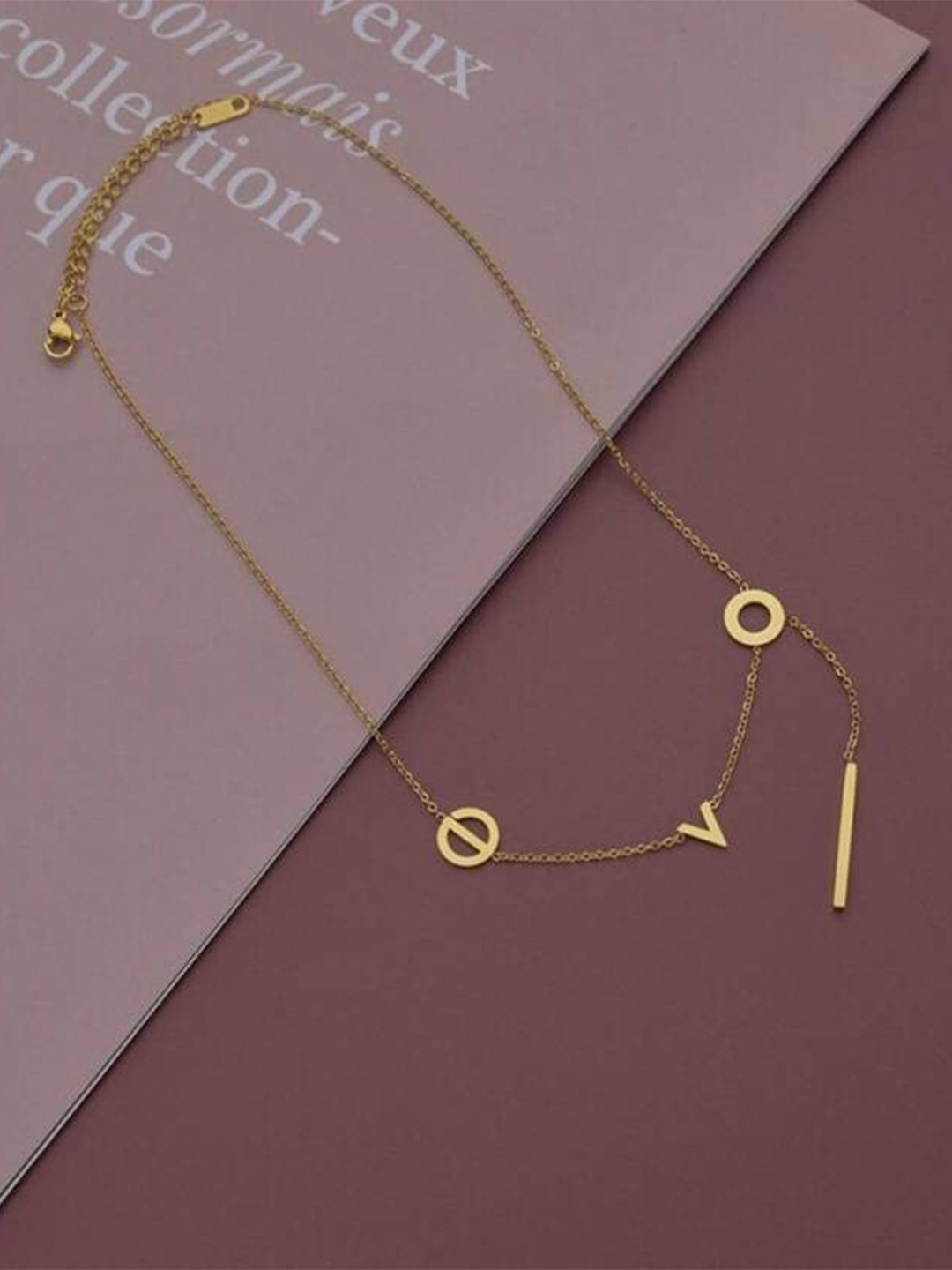 

VIEN Gold-Plated Love Letter Stainless Steel Necklace