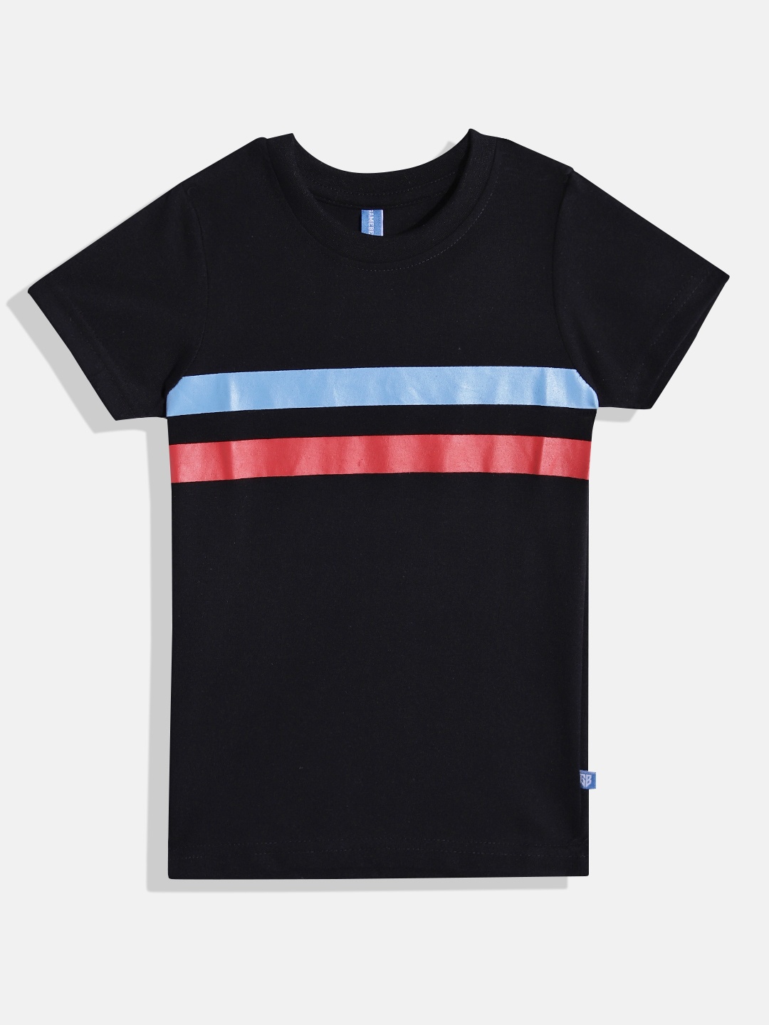 

GAME BEGINS By Eteenz Boys Striped Premium Cotton T-shirt, Black