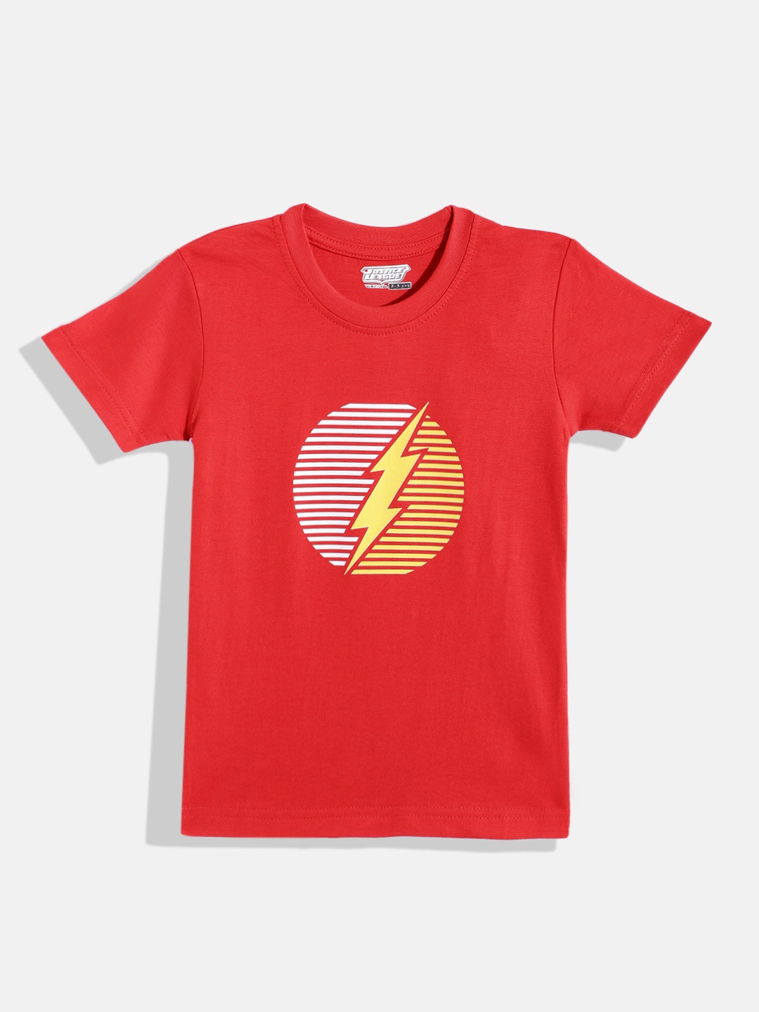 

Eteenz Boys Flash Printed Premium Cotton T-shirt, Red