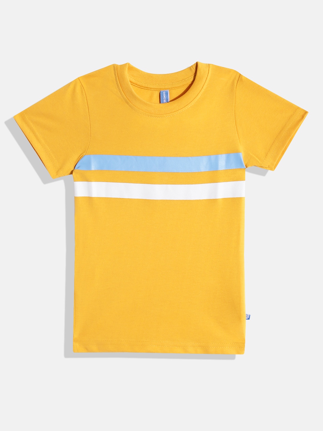 

GAME BEGINS By Eteenz Boys Striped Premium Cotton T-shirt, Yellow