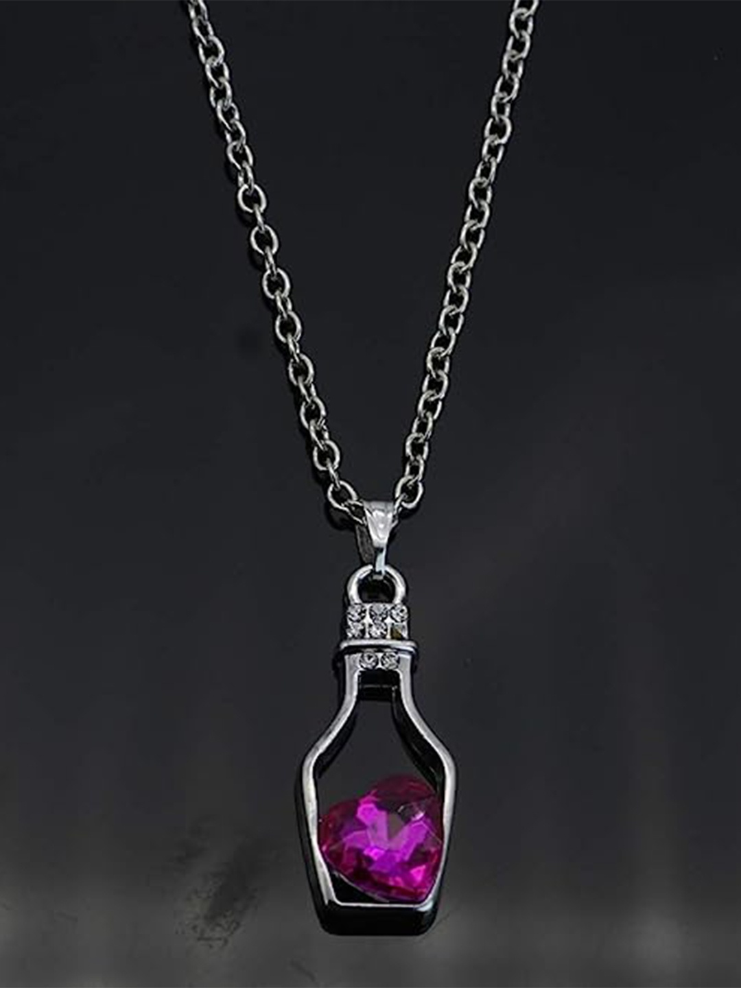 

UNIVERSITY TRENDZ Silver-Plated Crystals Necklace, Pink
