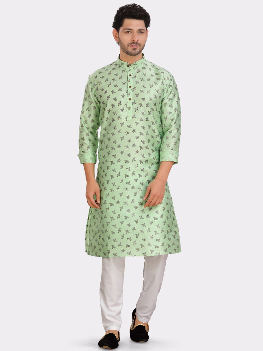 

SHIWAM ETHNIX Ethnic Motifs Printed Regular Kurta With Pyjamas, Green