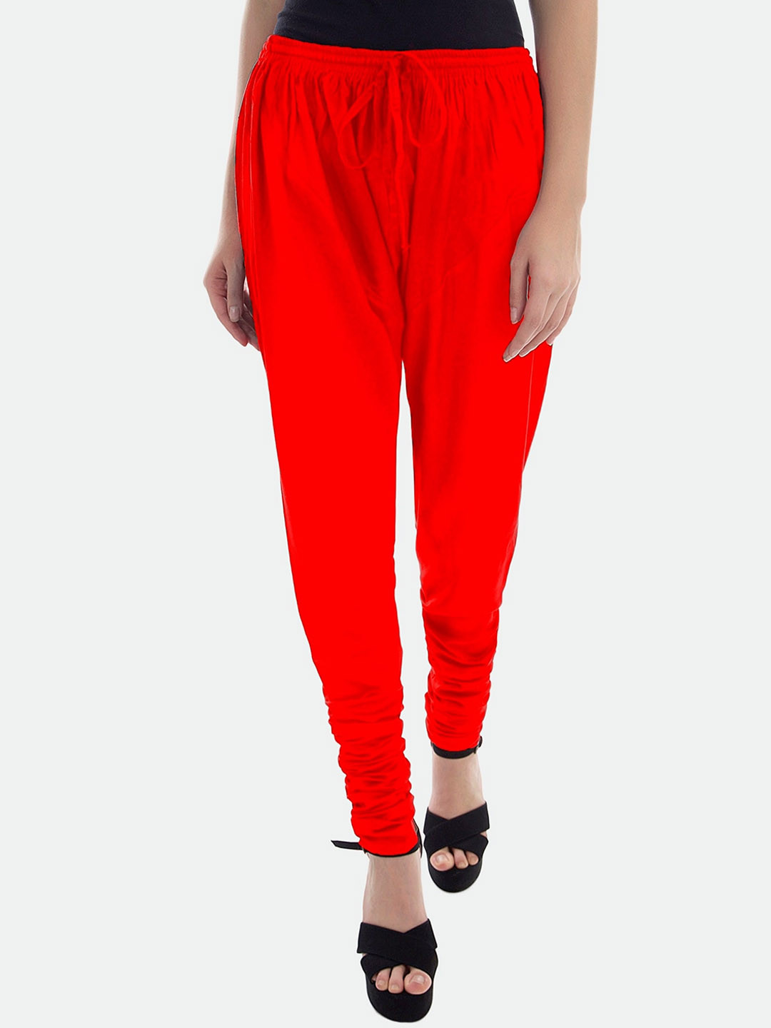 

PATRORNA Women Tie-Up Churidar, Red