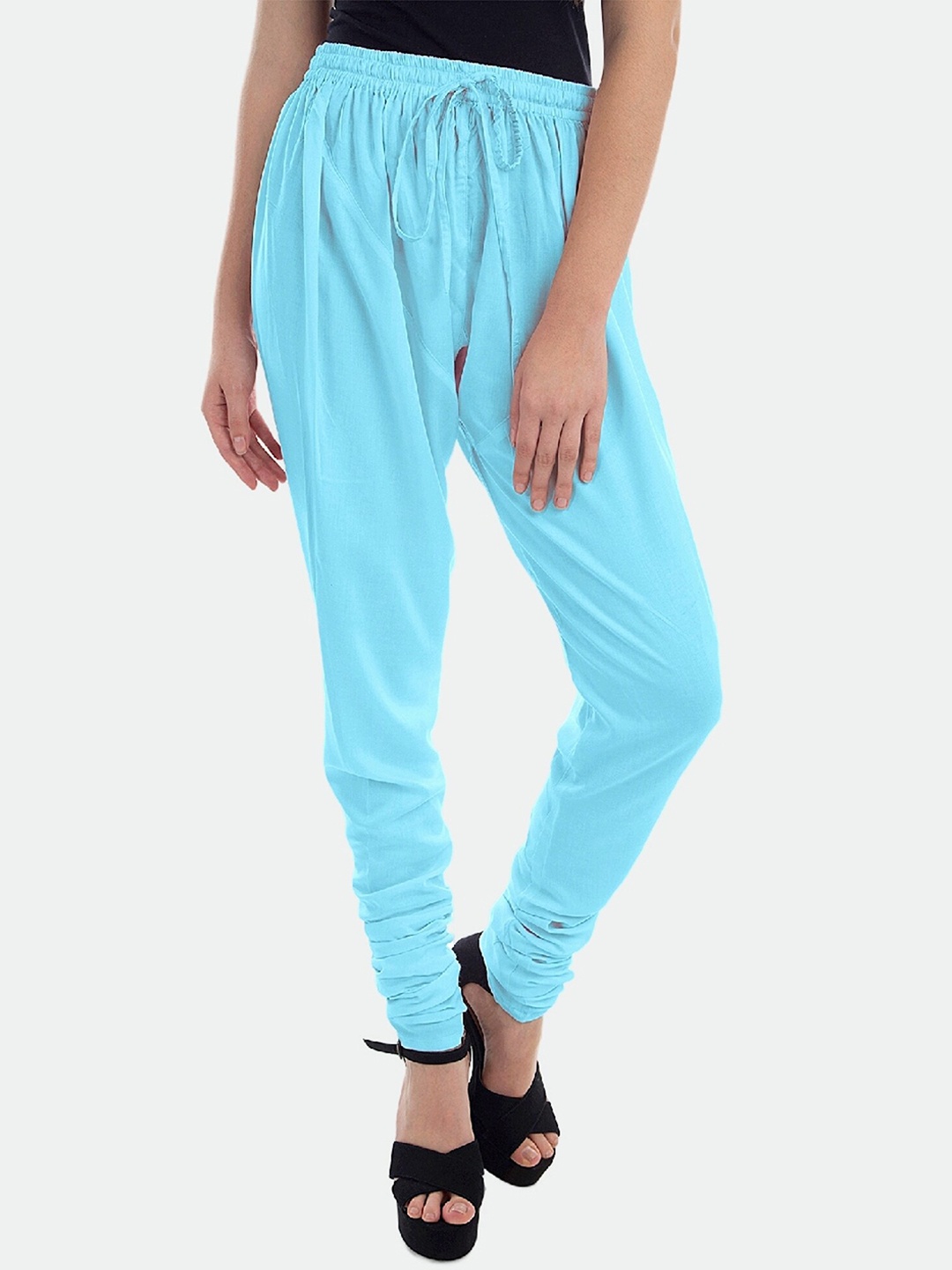 

PATRORNA Women Mid-Rise Churidar Pant, Blue