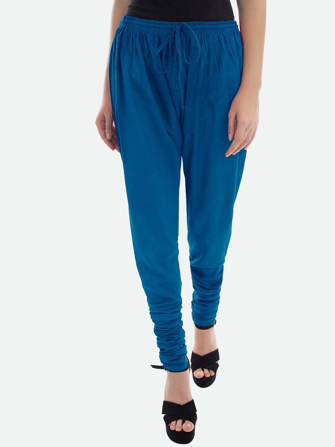 

PATRORNA Women Solid Mid Rise Regular Fit Churidhar, Blue
