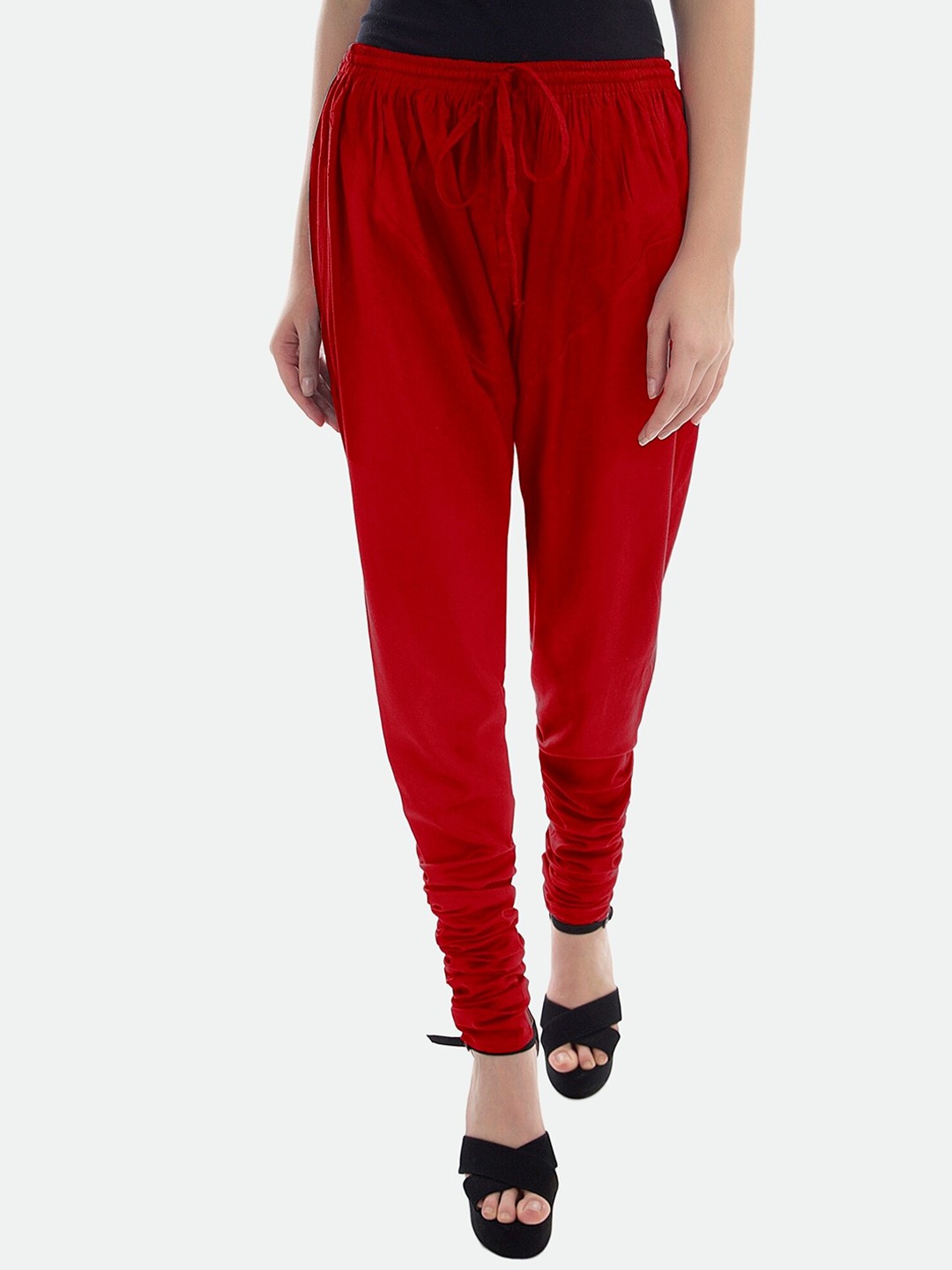 

PATRORNA Women Tie-Up Churidar, Maroon