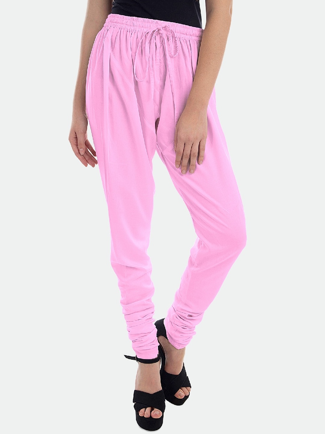 

PATRORNA Women Regular Fit Mid-Rise Churidar, Pink