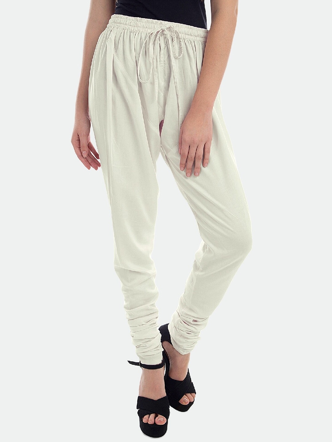 

PATRORNA Women Regular Fit Churidar, Off white