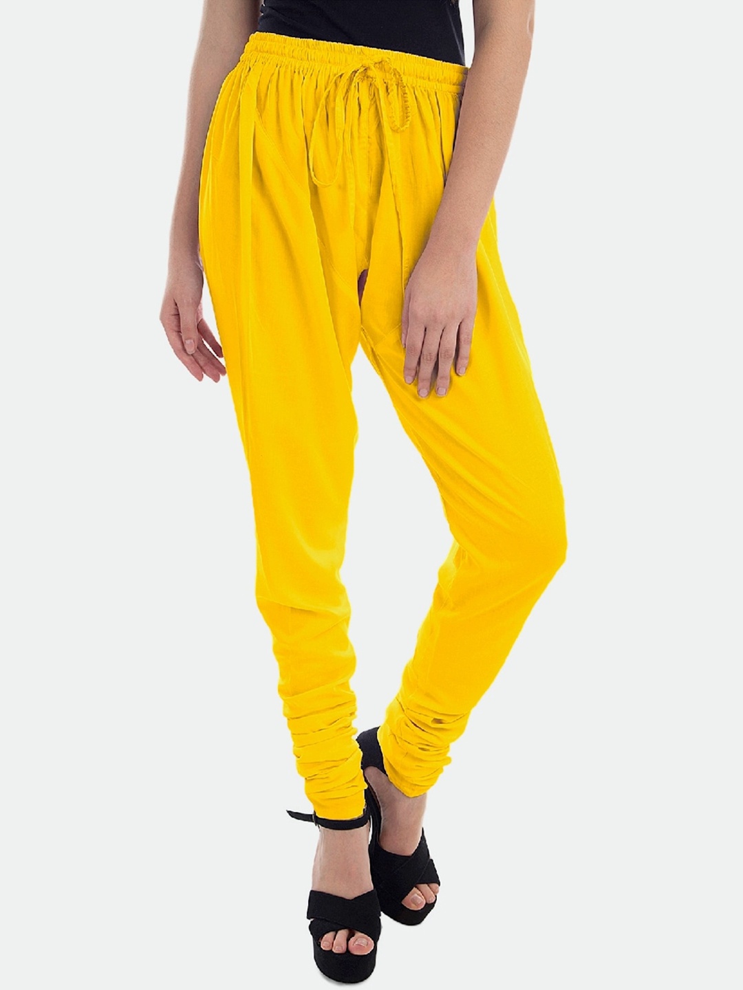 

PATRORNA Women Regular Fit Mid-Rise Churidar, Mustard