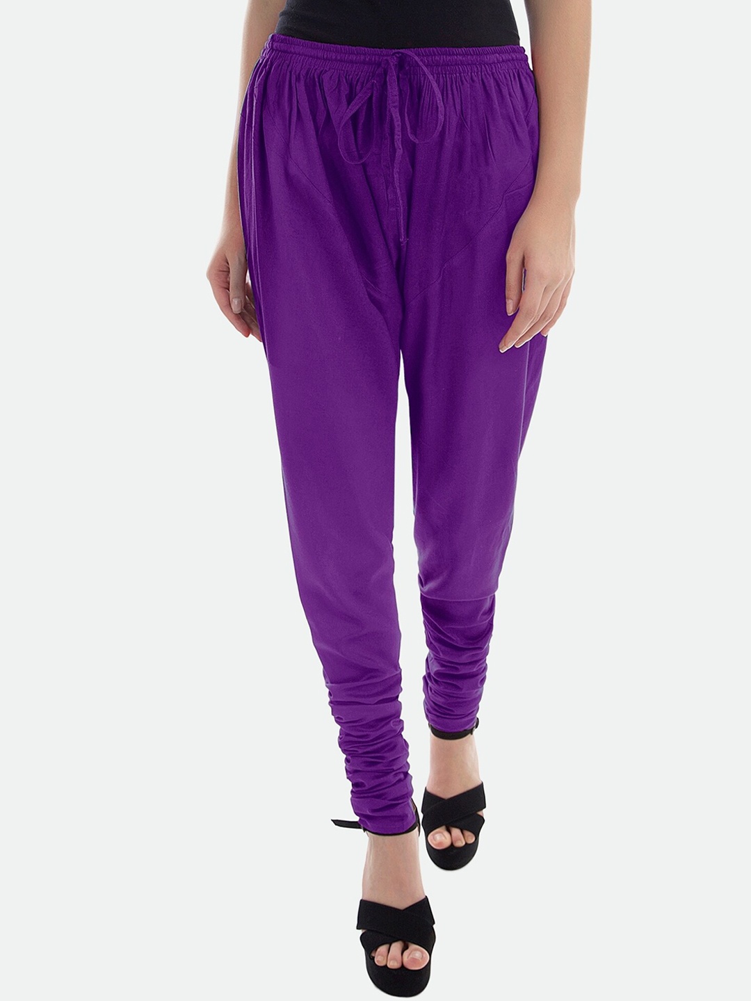 

PATRORNA Women Mid-Rise Churidar Pant, Purple