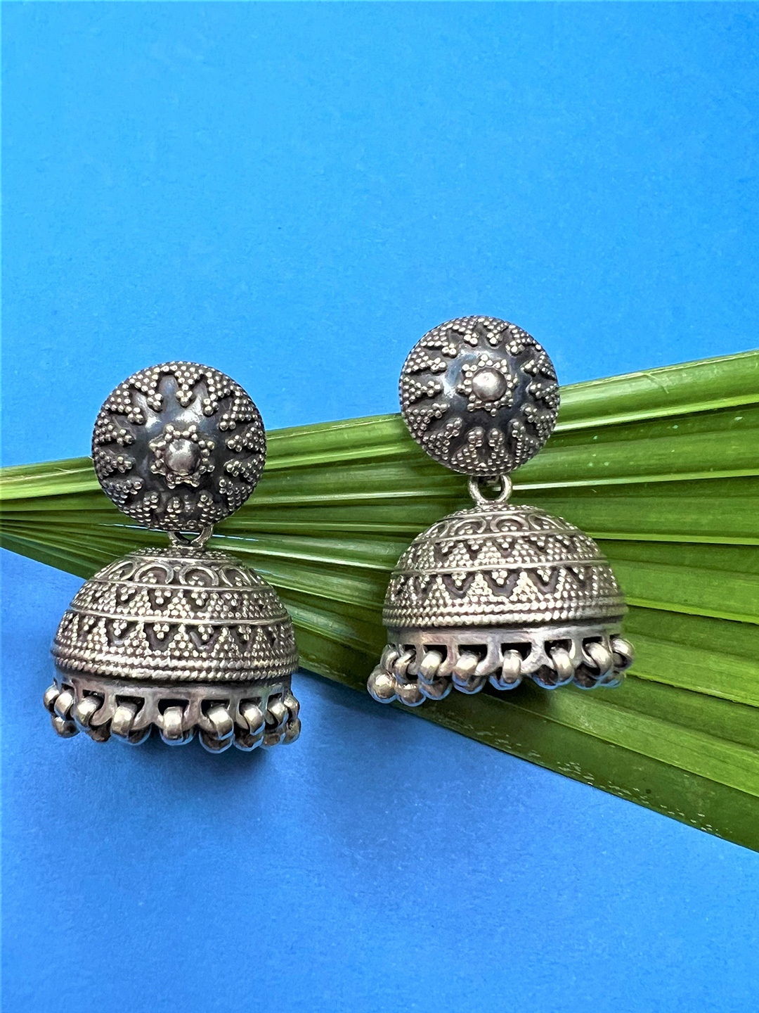 

Arte Jewels Contemporary Sterling Silver Jhumkas