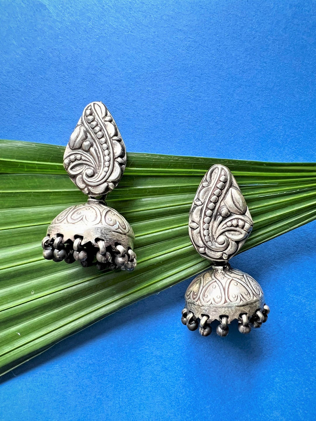 

Arte Jewels Contemporary Sterling Silver Jhumkas