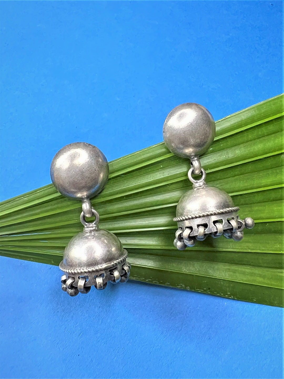 

Arte Jewels Silver-Plated Contemporary Jhumkas