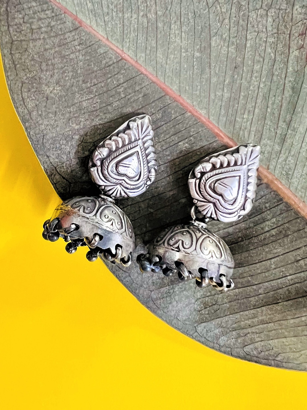 

Arte Jewels Contemporary Jhumkas Earrings, Silver