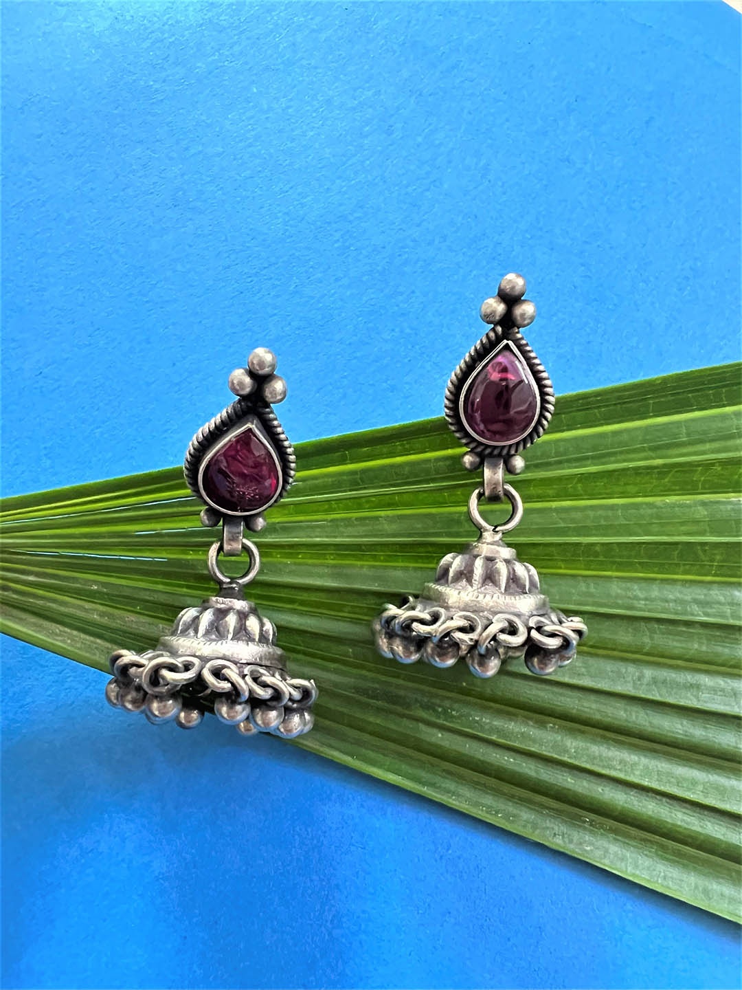 

Arte Jewels Contemporary Jhumkas Earrings, Silver