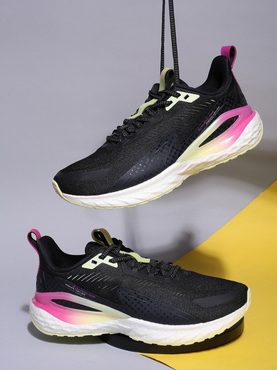 

Xtep Women Cushioning PSI Textile Dynamic Foam Non-Marking Running Shoes, Black