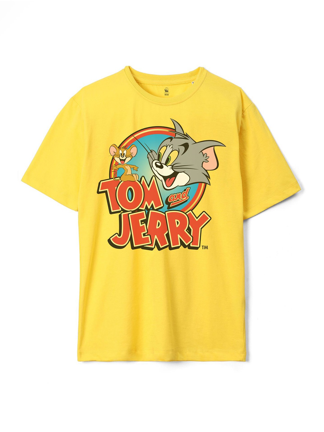 

Wear Your Mind Boys Tom & Jerry Printed Oversized Pure Cotton T-shirt, Yellow