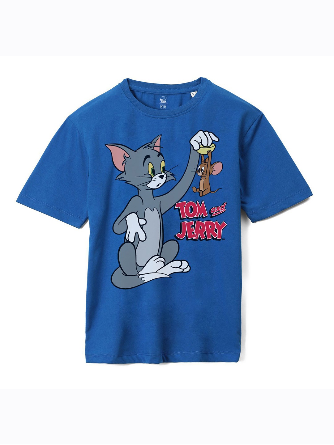 

Wear Your Mind Boys Tom & Jerry Graphic Printed Cotton Oversized T-shirt, Blue