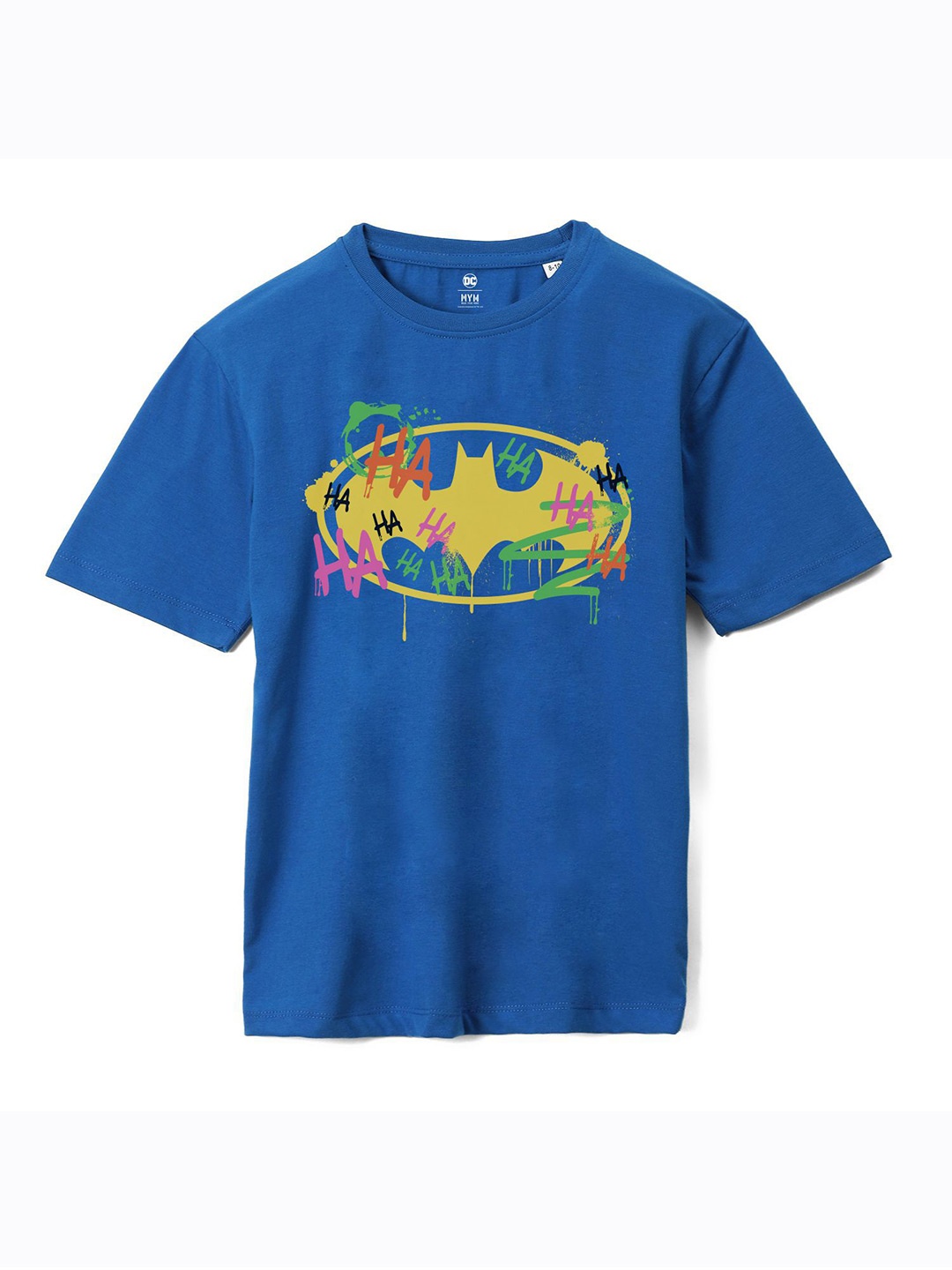 

Wear Your Mind Boys Batman Printed Oversized Pure Cotton T-shirt, Blue