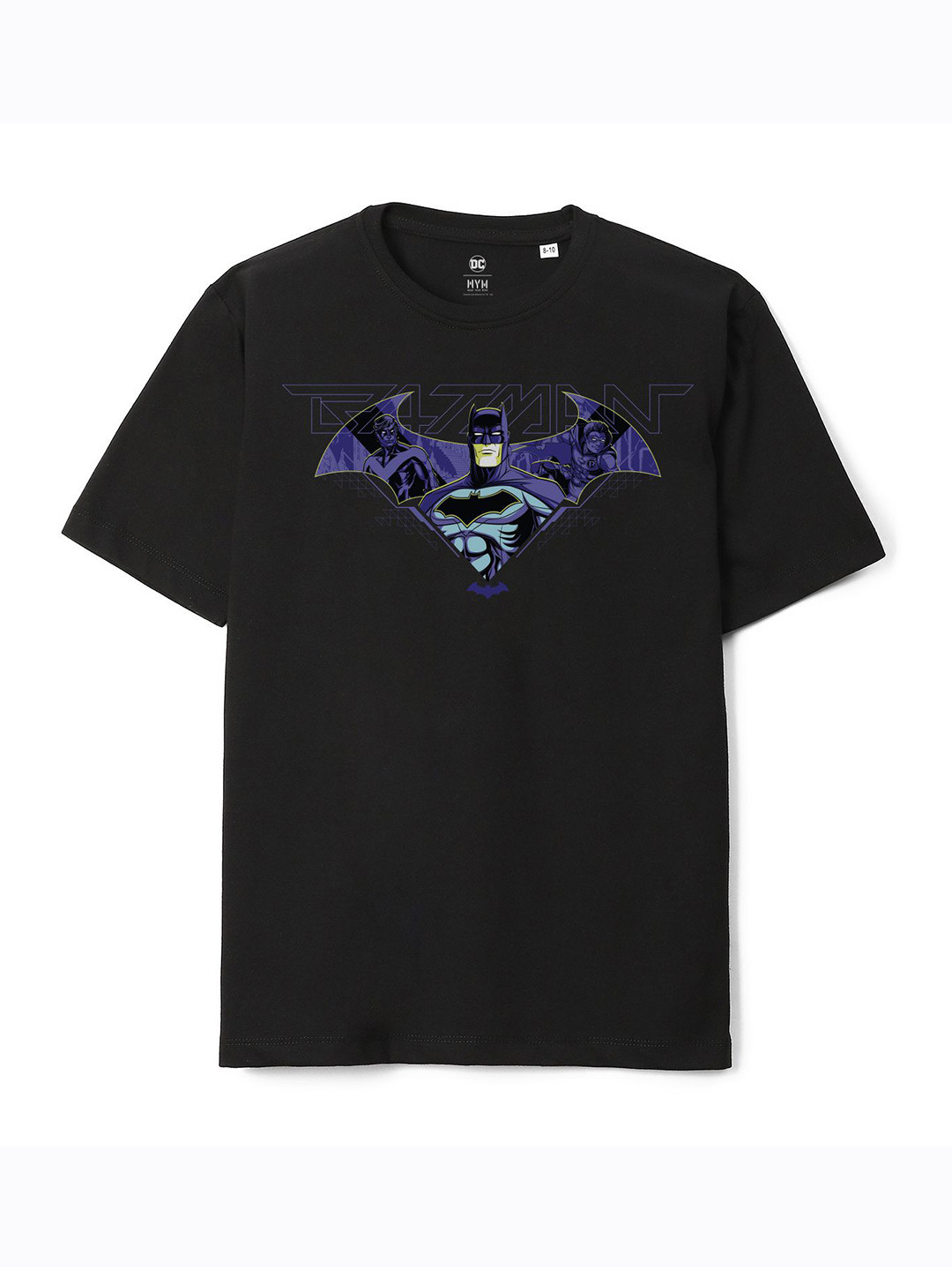 

Wear Your Mind Boys Batman Printed Loose T-shirt, Black
