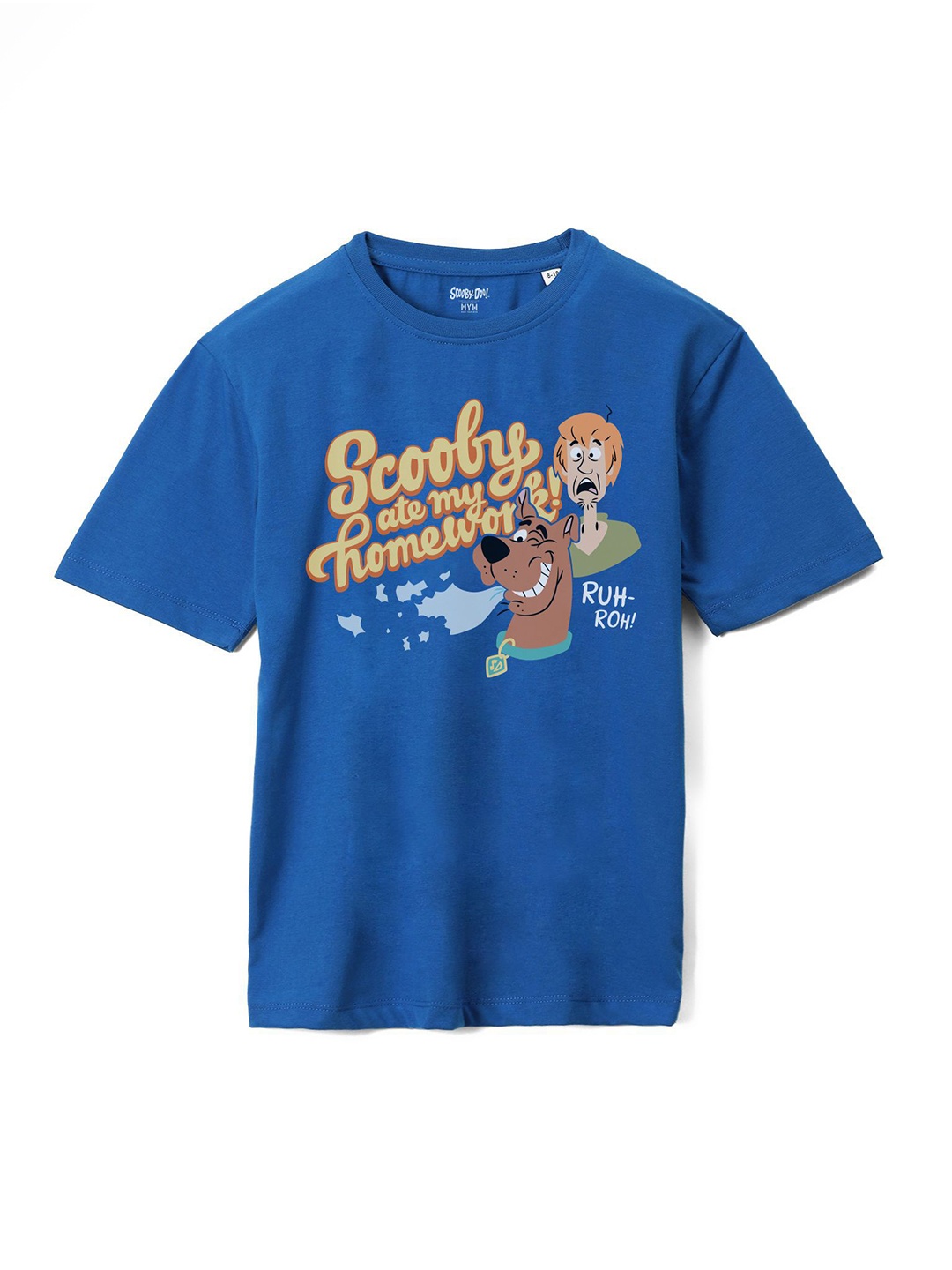 

Wear Your Mind Boys Scooby Doo Printed Pure Cotton Loose T-shirt, Blue