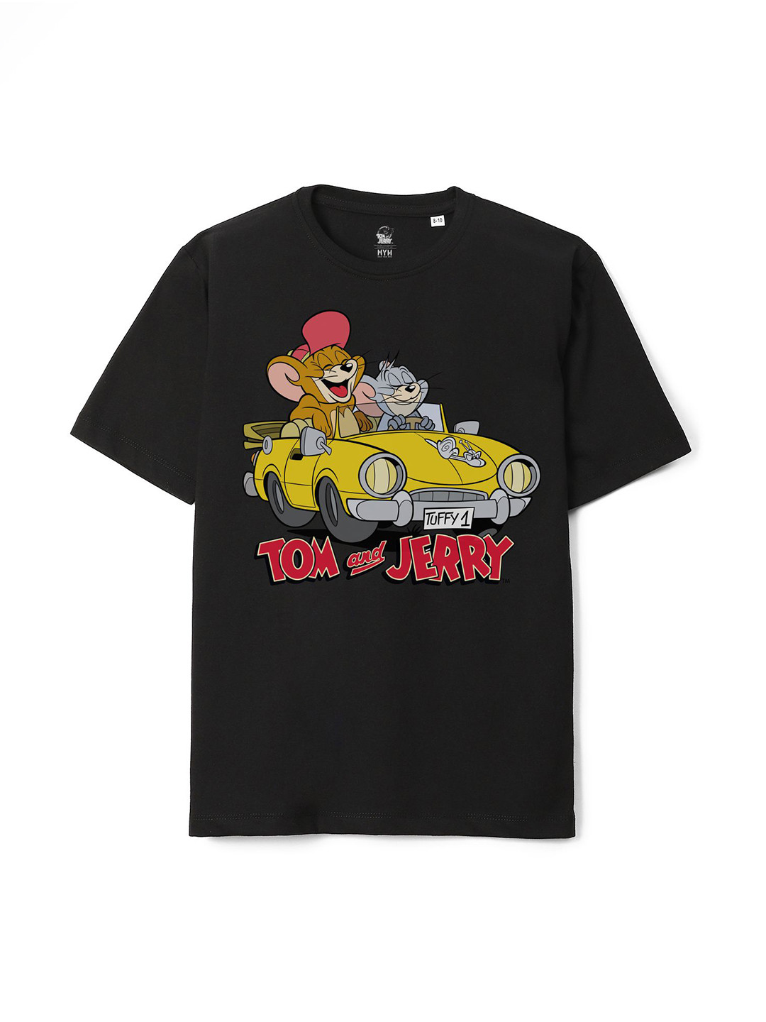 

Wear Your Mind Boys Tom & Jerry Printed Pure Cotton Loose T-shirt, Black