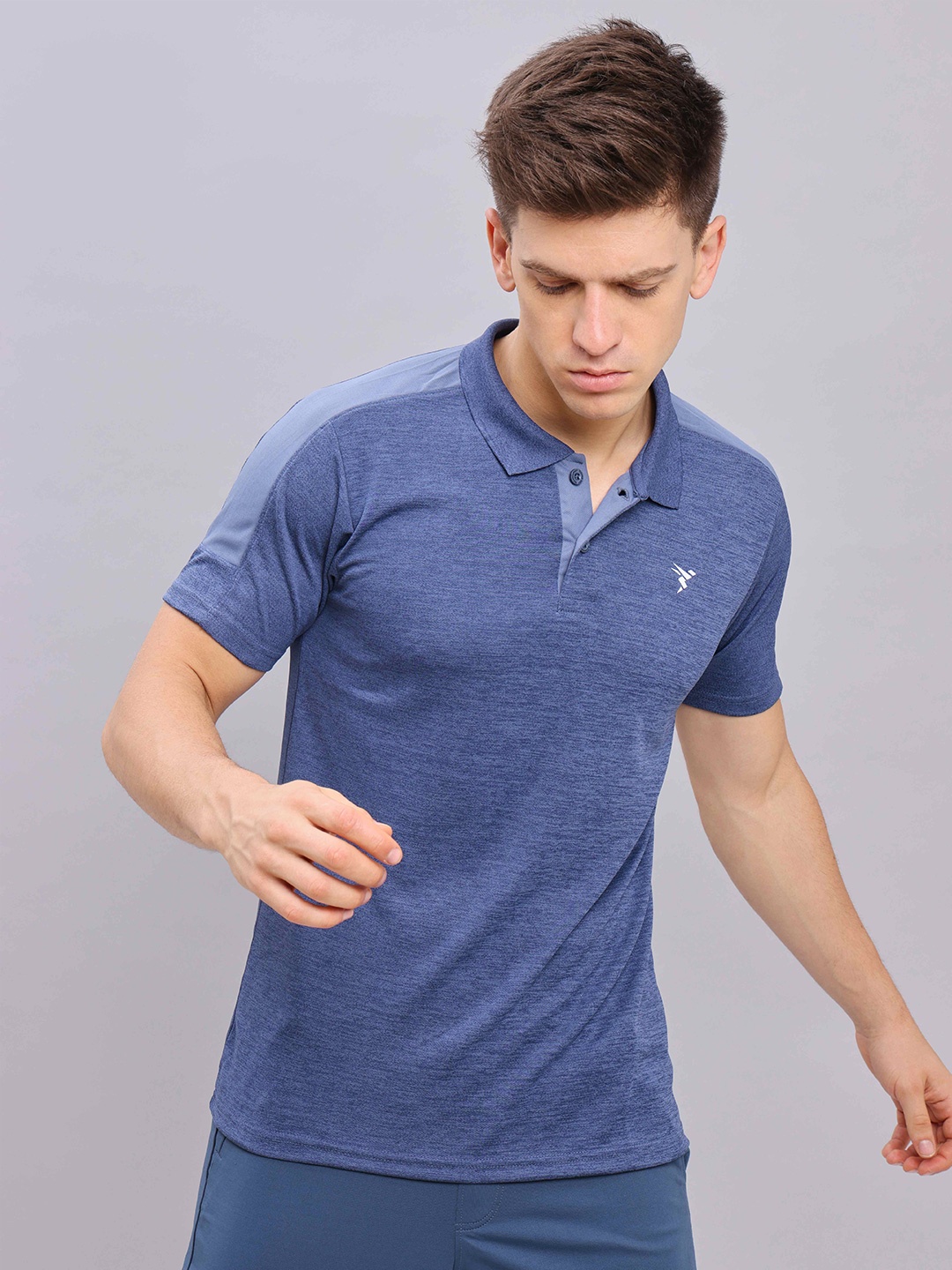 

Technosport Polo Collar Antimicrobial Slim Fit T-shirt, Navy blue