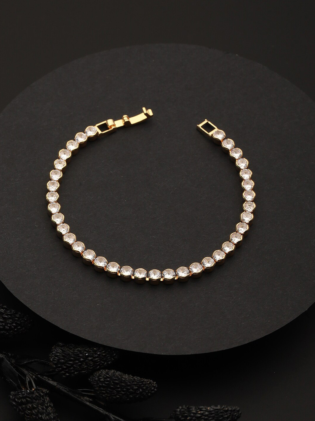 

Priyaasi Gold-Plated American Diamond Wraparound Bracelet
